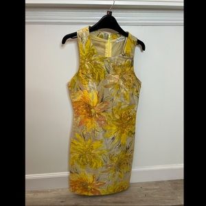 Miss Selfridge Brocade sunflower mini dress.